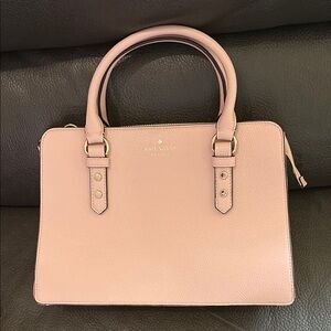 Kate spade pebbled leather rose smoke handbag
